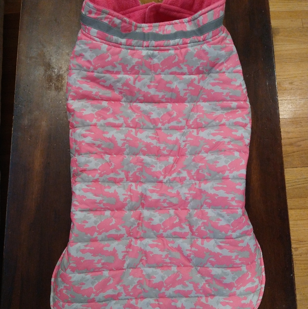 Pink Camo Puffer Dog Outfit